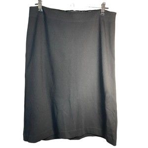EILEEN FISHER Skirt‎ Medium Viscose Stretch Jersey Midi Pencil Straight Black